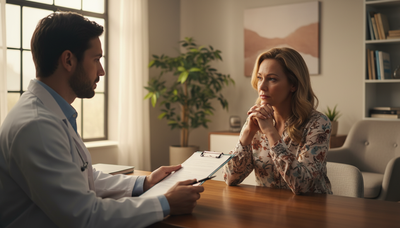 Doctor consulting with patient about test results