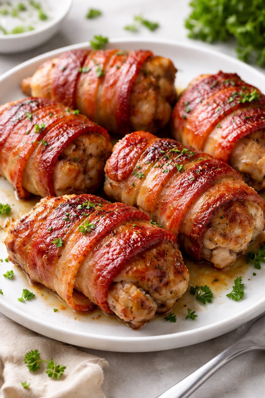 Bacon-Wrapped Chicken Thighs