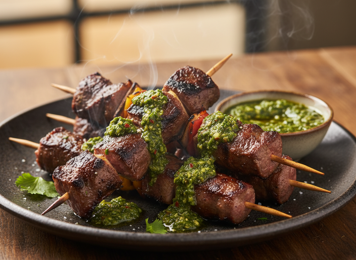 Grilled Beef Heart Skewers