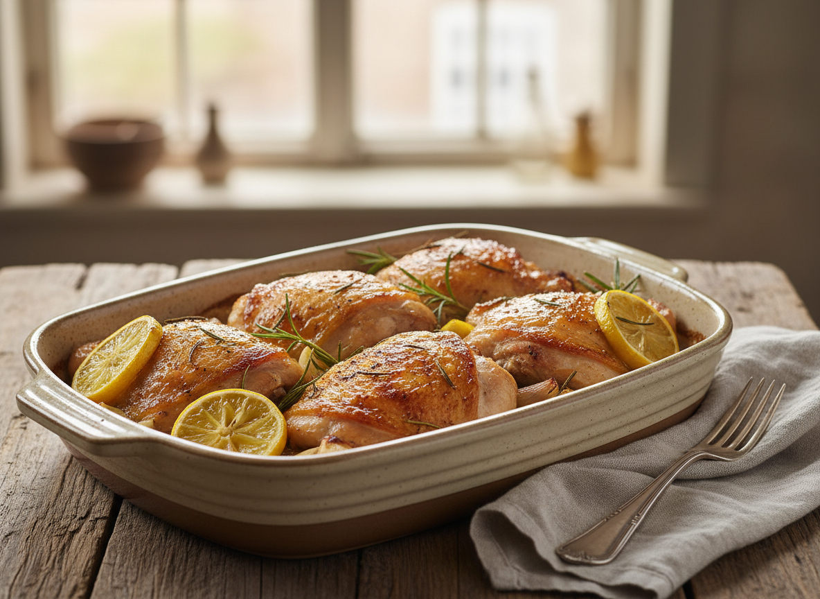 Crispy Lemon Herb Chicken Thighs