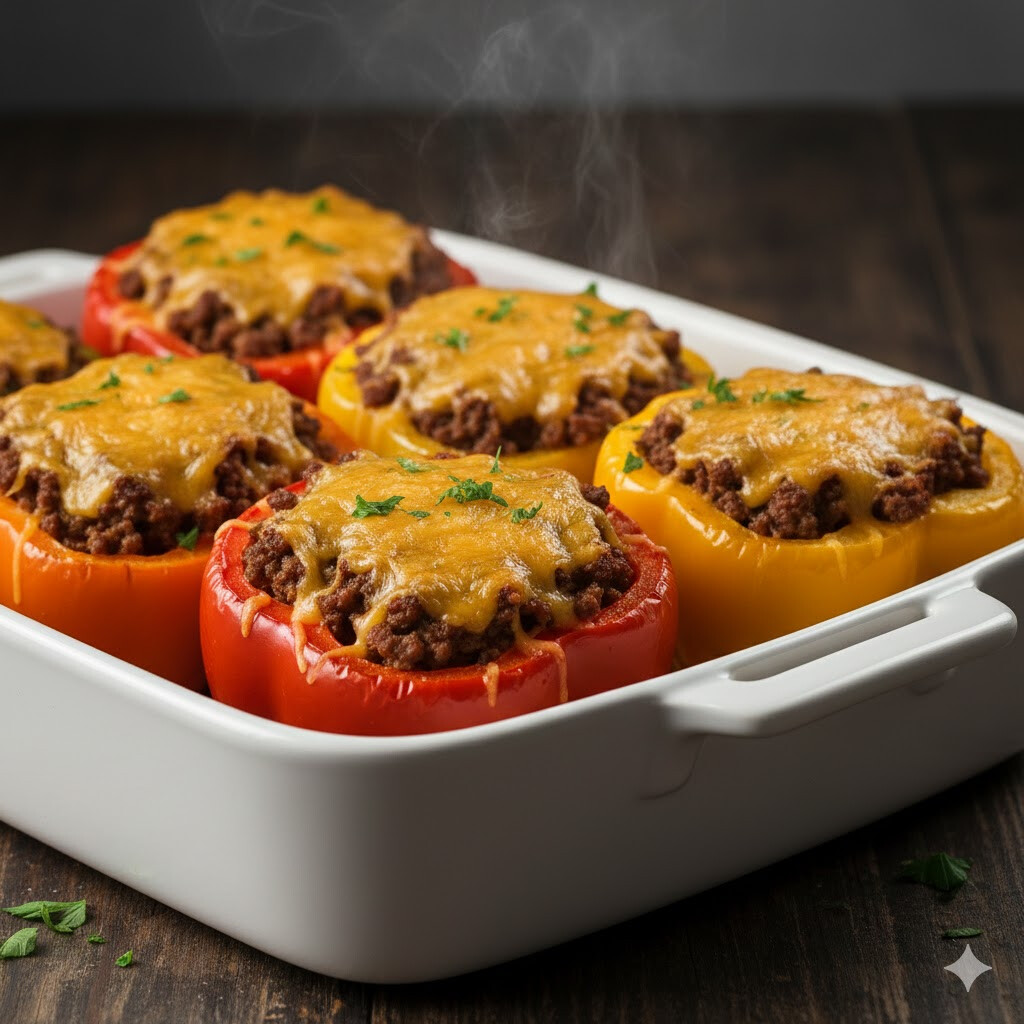Beef & Cheese Stuffed Peppers